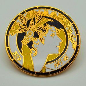 1985-86 Pinnacle Designs Cloisonne Lapel Pin Beta Sigma Phi Deco Style Lady